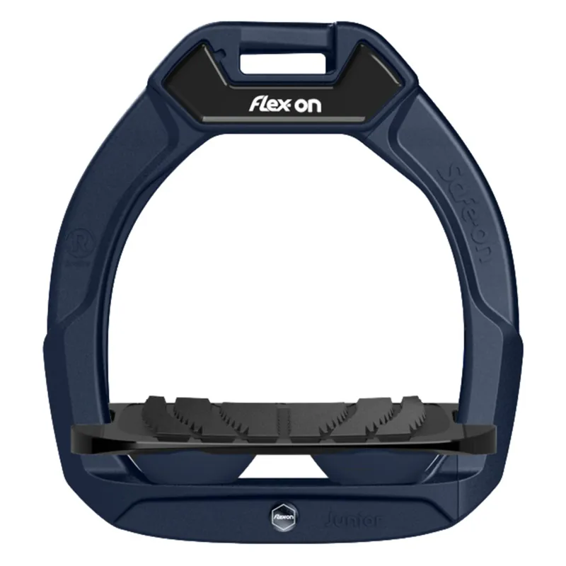 Flex-On Safe-On Junior Inclined Grip Stirrup - Navy/Black/Navy